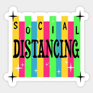 Social Distancing Retro Sticker